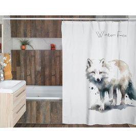 Cortina De Ducha Belleza Ártica: Zorro de invierno personalizado