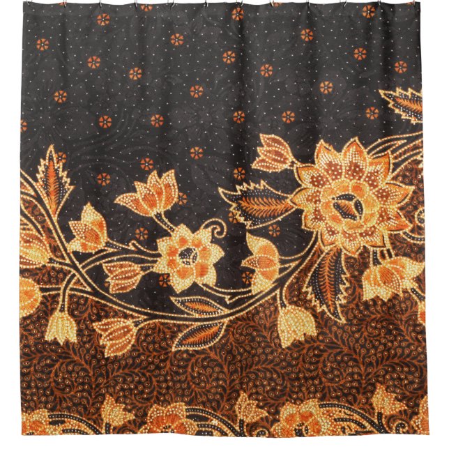 Cortina De Ducha Belleza de arte batik indonesio malasio (Anverso)