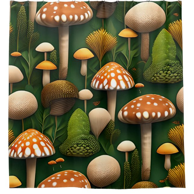 Cortina De Ducha belleza natural de hongos (Anverso)