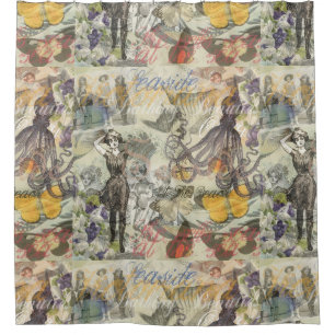 Cortina De Ducha Belleza victoriana de baño Kraken surrealismo vint