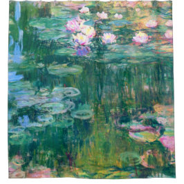 Cortina De Ducha Bello Artes de Claude Monet de los lirios de agua