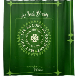 Cortina De Ducha Bendición irlandesa | Que vivas todo el tiempo que