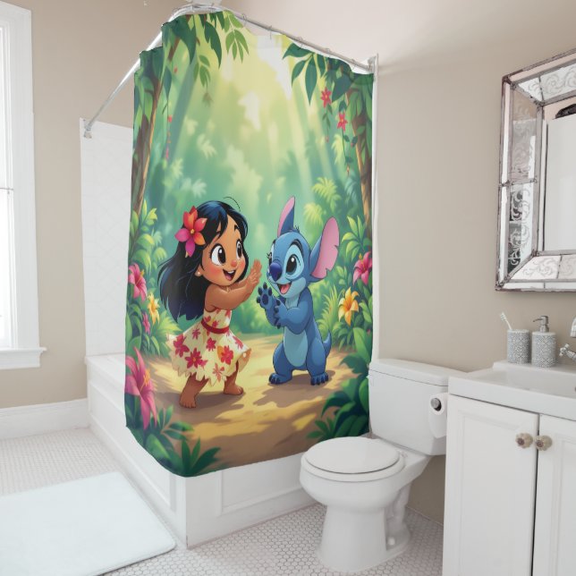 Cortina De Ducha Beste Freunde fürs Leben – Lilo & Stitch   (In situ)