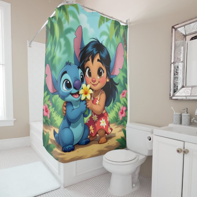 Cortina De Ducha Beste Freunde fürs Leben – Lilo & Stitch   (In situ)