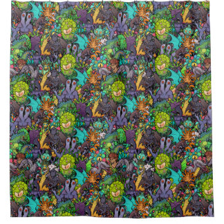 Cortina De Ducha Bestiario de Cthulhu Lovecraft Mythos Chibi