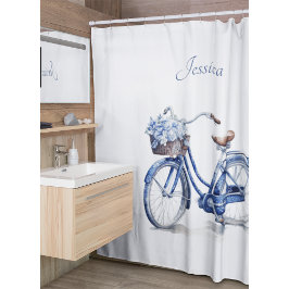 Cortina De Ducha Bicicleta en el personalizable azul Delft
