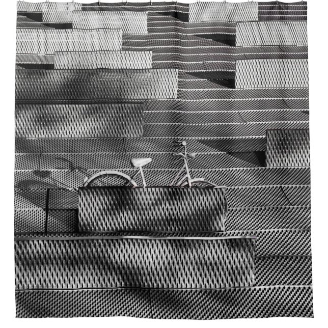 CORTINA DE DUCHA BICICLETA GRIS (Anverso)