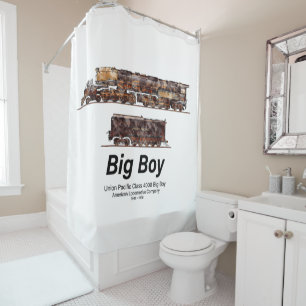 Cortina De Ducha Big Boy Vintage Steam Train American Locomotive