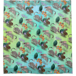 Cortina De Ducha Bilby de Pascua de Australia con Emu y Huevo