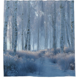 Cortina De Ducha Birch Radiant Snow Forest Shower Curtain