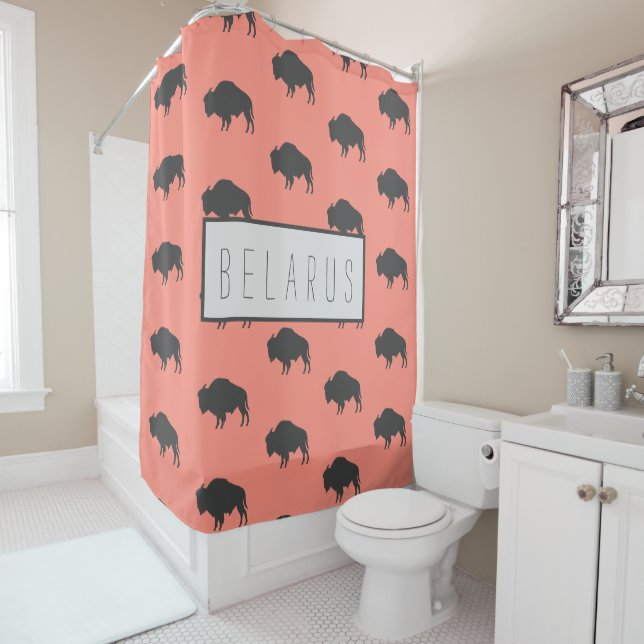 Cortina De Ducha Bisonte Belaruso Bielorrusia Зубр Беларусь Minimal (In situ)