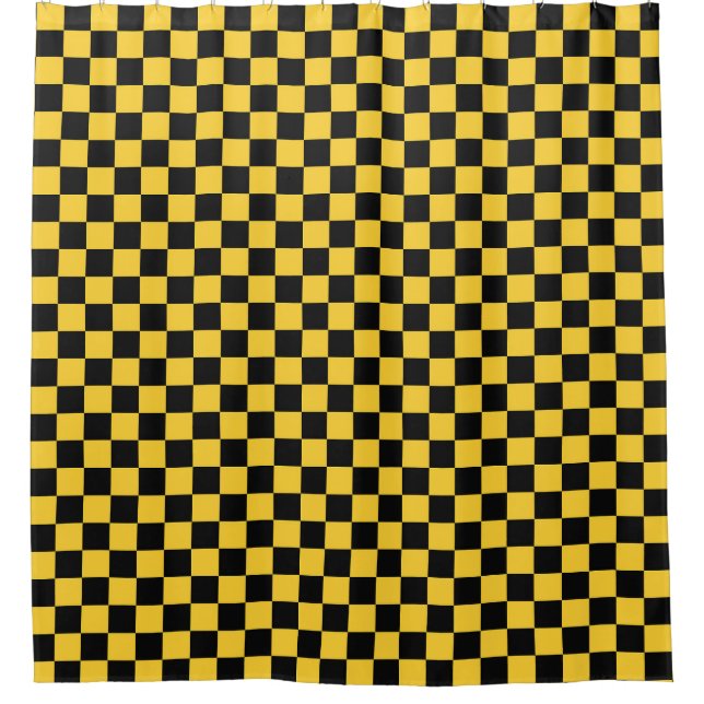 Cortina De Ducha Black and gold checkerboard pattern (Anverso)