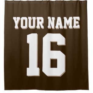 Cortina De Ducha Black Brown White Sports Jersey Team