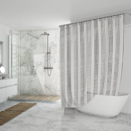 Cortina De Ducha Black Gray Modern Stripe Boho Minimalista