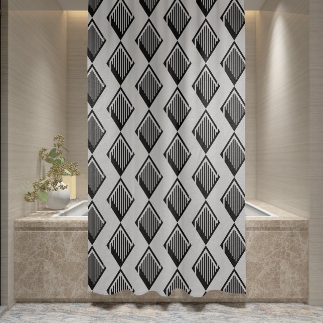 Cortina De Ducha Black Harlequin Modern Elegance Pattern (Subido por el creador)