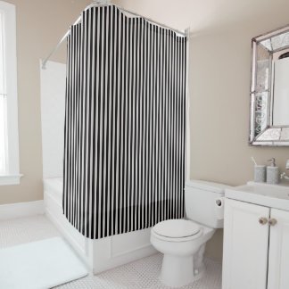 Cortina De Ducha Black Striped Bathroom Shower Curtain