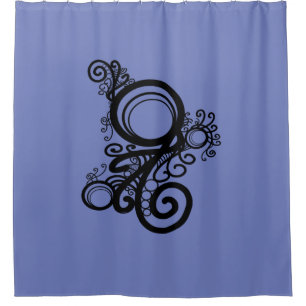 Cortina De Ducha Black Swirls Art Nouveau