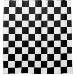 Cortina De Ducha Black White Checkered Shower Curtain
