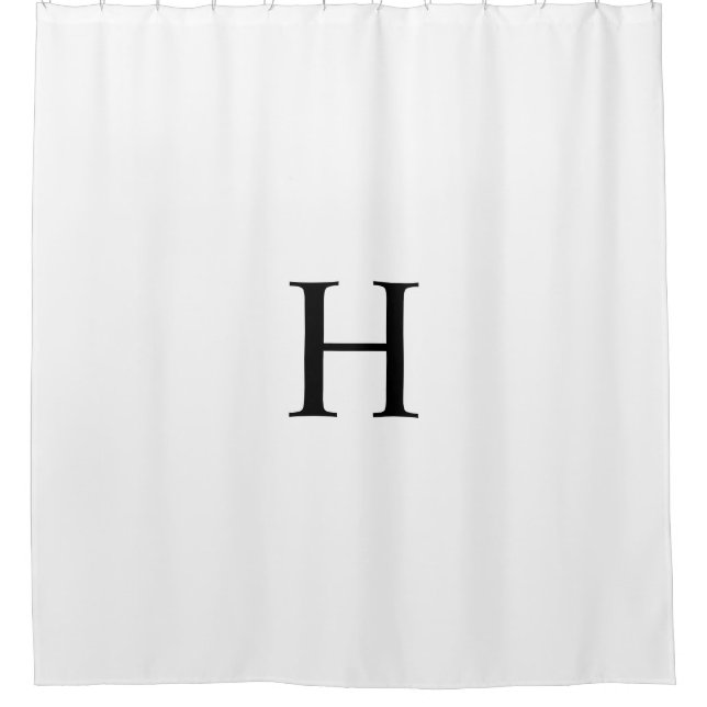 Cortina De Ducha Black White Elegant Classic Monogram (Anverso)