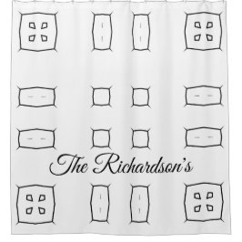 Cortina De Ducha Black White Geometric Pattern | Minimal Abstract