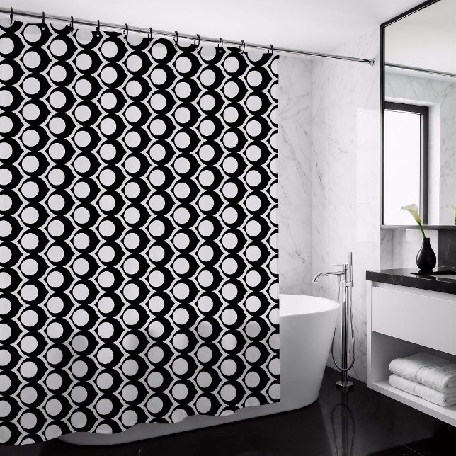 Cortina De Ducha Black White Modern Geometric Pattern (Subido por el creador)