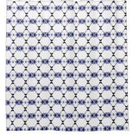 Cortina de ducha blanca y negra de la marina geomé