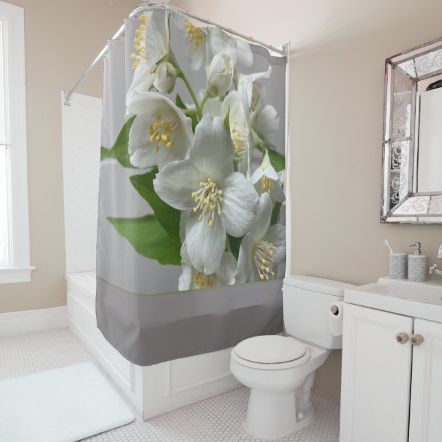 Cortina De Ducha Blanco Gris Y Verde (In situ)