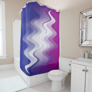 Cortina De Ducha Blanco morado azul