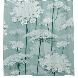 Cortina De Ducha Blanco precioso del cordón el | de la reina Annes