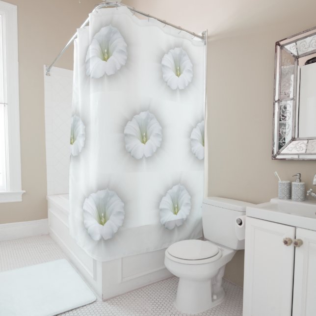 Cortina De Ducha blanco y tonos grises (In situ)