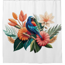 Bliss tropical: Fusión vibrante de flora y fauna