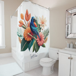 Cortina De Ducha Bliss tropical: Una Fusión Vibrante de la Flora