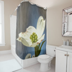 Cortina De Ducha Bloom de dogwood blanco