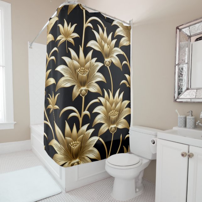 Cortina De Ducha Blooms dorados (In situ)