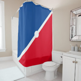 Cortina De Ducha Bloque de color azul blanco brillante de la marina