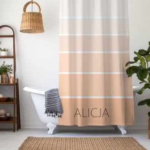 Cortina De Ducha Bloques de color Peach Fuzz Nombre elegante