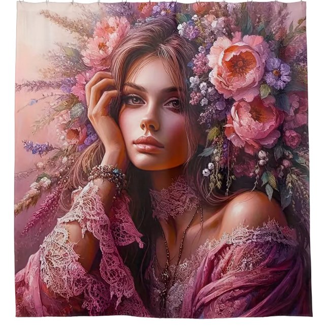 Cortina De Ducha Blossoming Grace (Anverso)