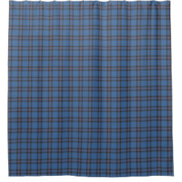 Cortina De Ducha Blue and Brown Elliot Clan Scottish Plaid