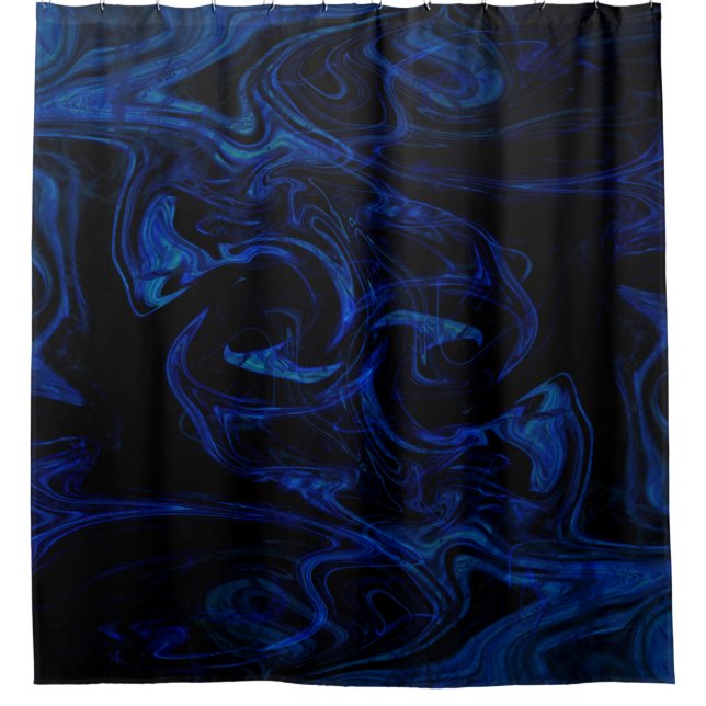 Cortina De Ducha Blue Black Swirl Abstract Smoky Guay (Anverso)
