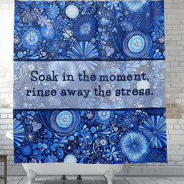 Cortina de ducha Blue Botani Sayings