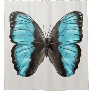 Cortina De Ducha Blue Butterfly Insectos Art Nature Lover