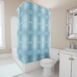 Cortina De Ducha Blue Decorative Floral Shower Curtain