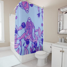 Blue Fish Shower Curtain