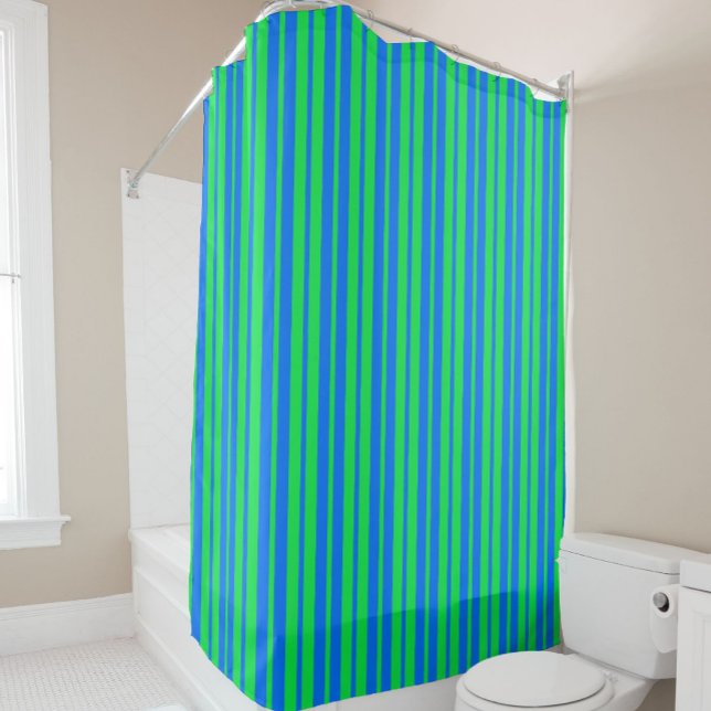Cortina De Ducha Blue Green Stylish Stripes Pattern Design  (Subido por el creador)
