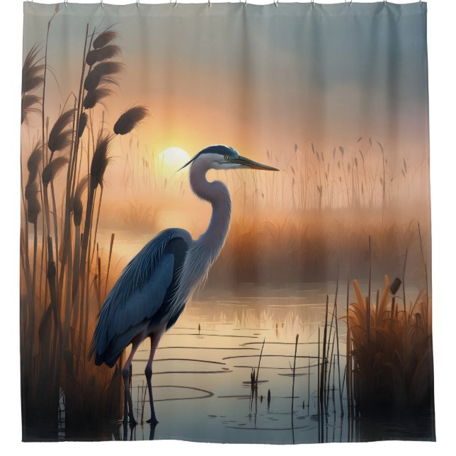 Cortina De Ducha Blue Heron Marsh (Anverso)