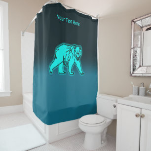 Cortina De Ducha Blue Kodiak Bear