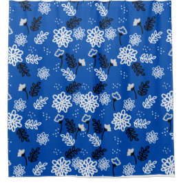 Cortina De Ducha Blue leaves romantic garden