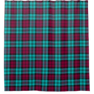 Cortina De Ducha Blue Red Campbell Tartán Blackwatch Plain