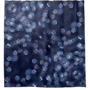 Cortina De Ducha Blue Sparkle Bokeh Lights