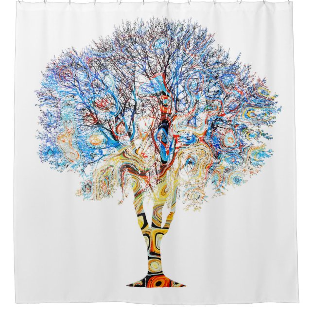 Cortina de ducha Blue Tree Design 199 (Anverso)